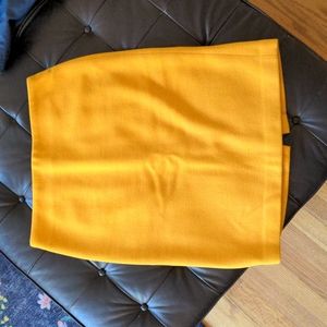 Mustard pencil skirt from Talbots